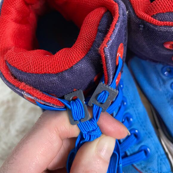 Converse All Star Slip On Sneakers Junior Size 2 Unisex Red White and Blue Shoes - Picture 5 of 11